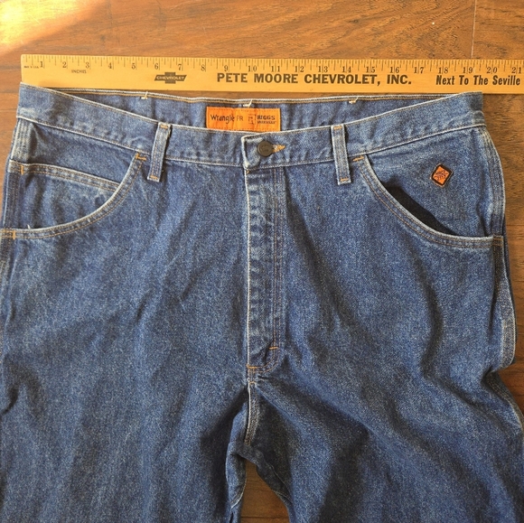 Wrangler FR Mens Blue Jeans size 40x34 Flame Resistant Work Denim Pants - Picture 8 of 8
